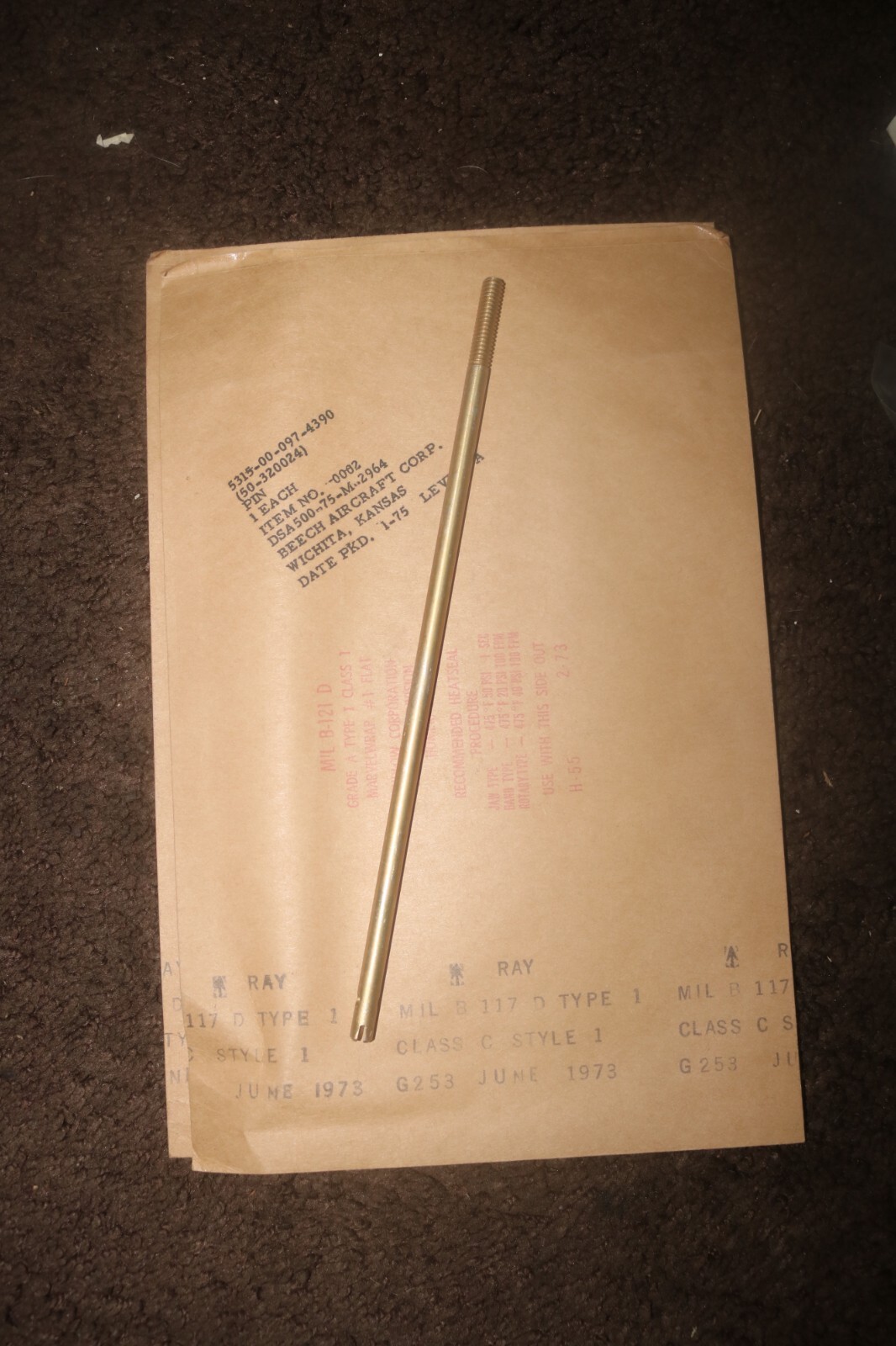 NOS Beechcraft shaft friction lock P/N 50-320024 5315-00-097-4390