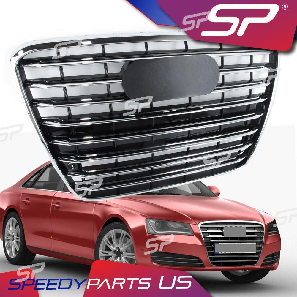S8 Style Chrome Front Grille No Camera for Audi A8 A8L D4 W12 TDI 2011-2014