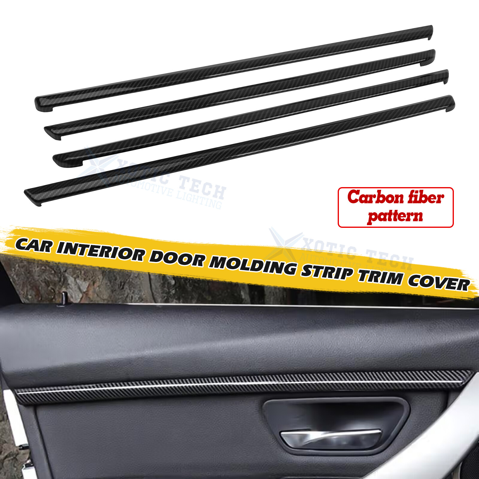 Carbon Fiber Black Inner Door Strip Overlay Cover For BMW 3 Series F30 2012-18 Carbon Fiber Black Inner Door Strip Overlay Cover For BMW 3 Series F30 2012-18