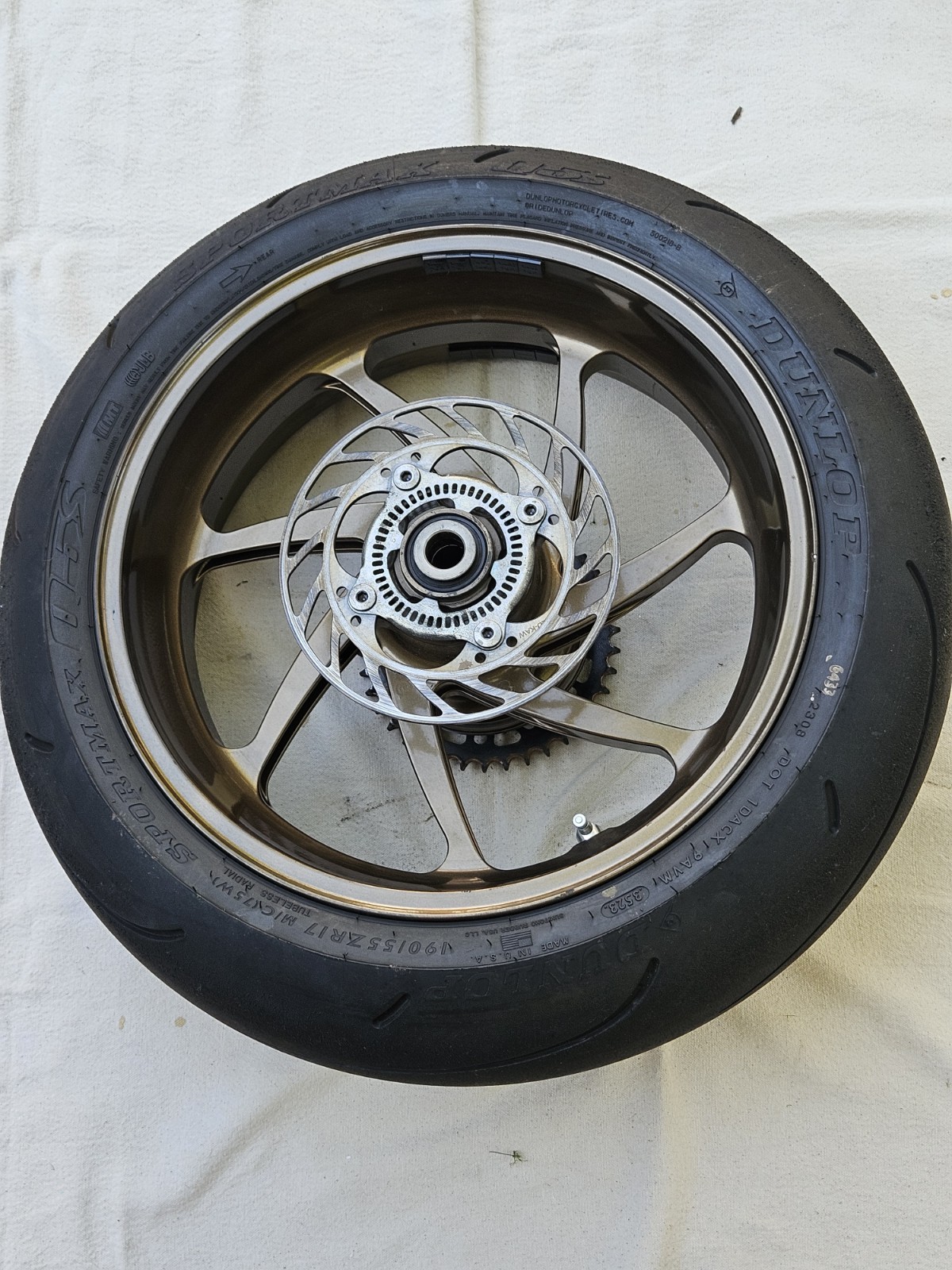 KAWASAKI NINJA ZX10RR ZX10R Marchesini FORGED REAR WHEEL RIM GOLD BRONZE KAWASAKI NINJA ZX10RR ZX10R Marchesini FORGED REAR WHEEL RIM GOLD BRONZE