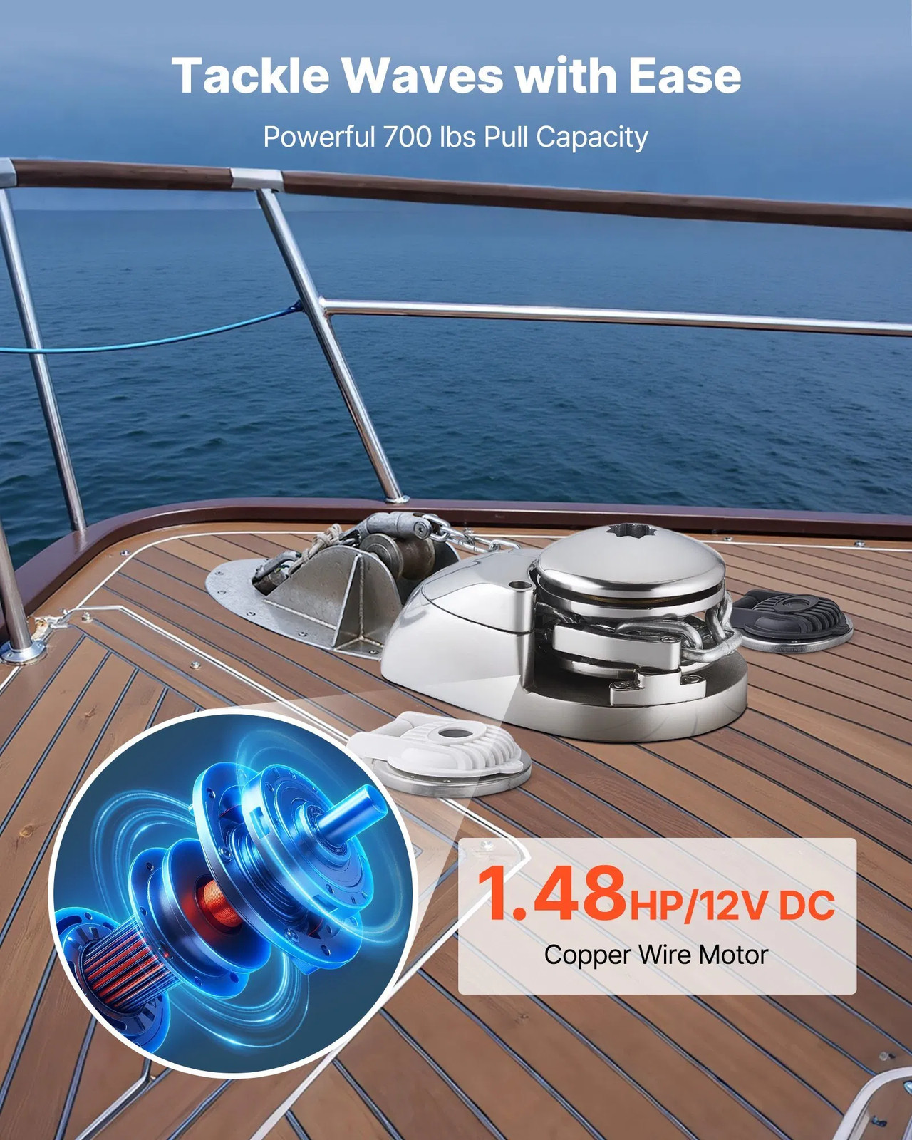 Vertical Windlass 12V 1100W Anchor Winch Fit 1/4 Chain 5/8 Rope 316 Stainless 70 Vertical Windlass 12V 1100W Anchor Winch Fit 1/4 Chain 5/8 Rope 316 Stainless 70