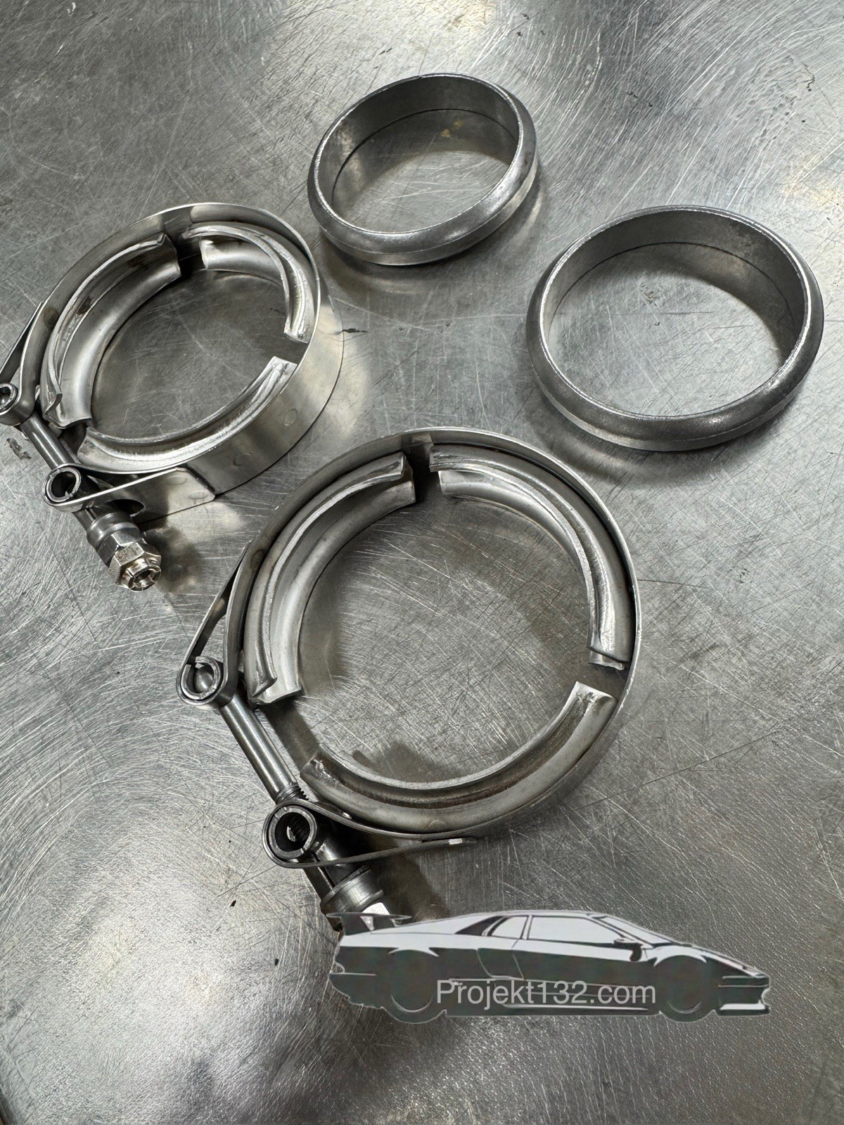 Lamborghini Diablo Exhaust Donut Gasket Pair With New Clamps Lamborghini Diablo Exhaust Donut Gasket Pair With New Clamps