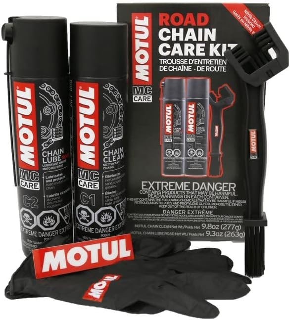 MOTUL 109767 Motorcycle Chain Clean Lube Kit C1 C2 Complete MC Care System Road MOTUL 109767 Motorcycle Chain Clean Lube Kit C1 C2 Complete MC Care System Road
