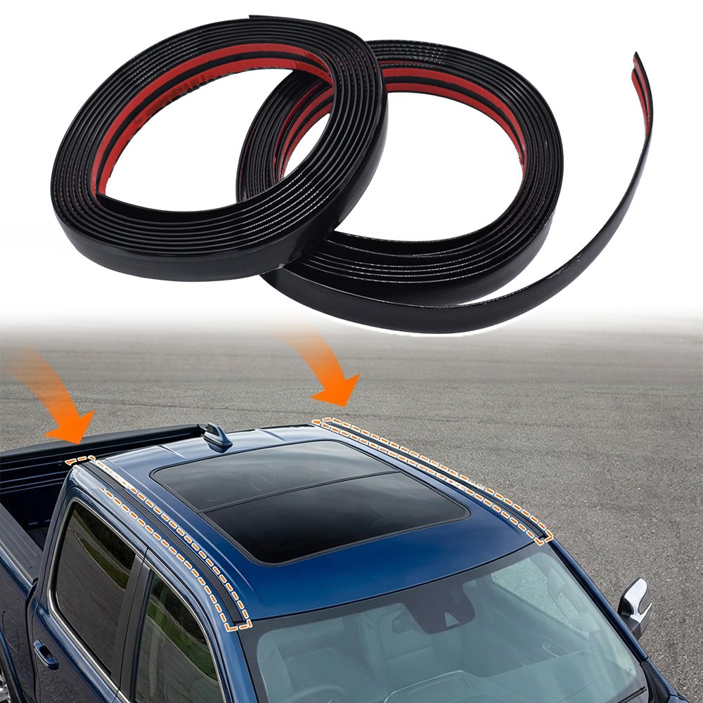 For Dodge Ram 1500 2500 3500 2009–2018 Black Roof Top Trim Drip Moldings Cover