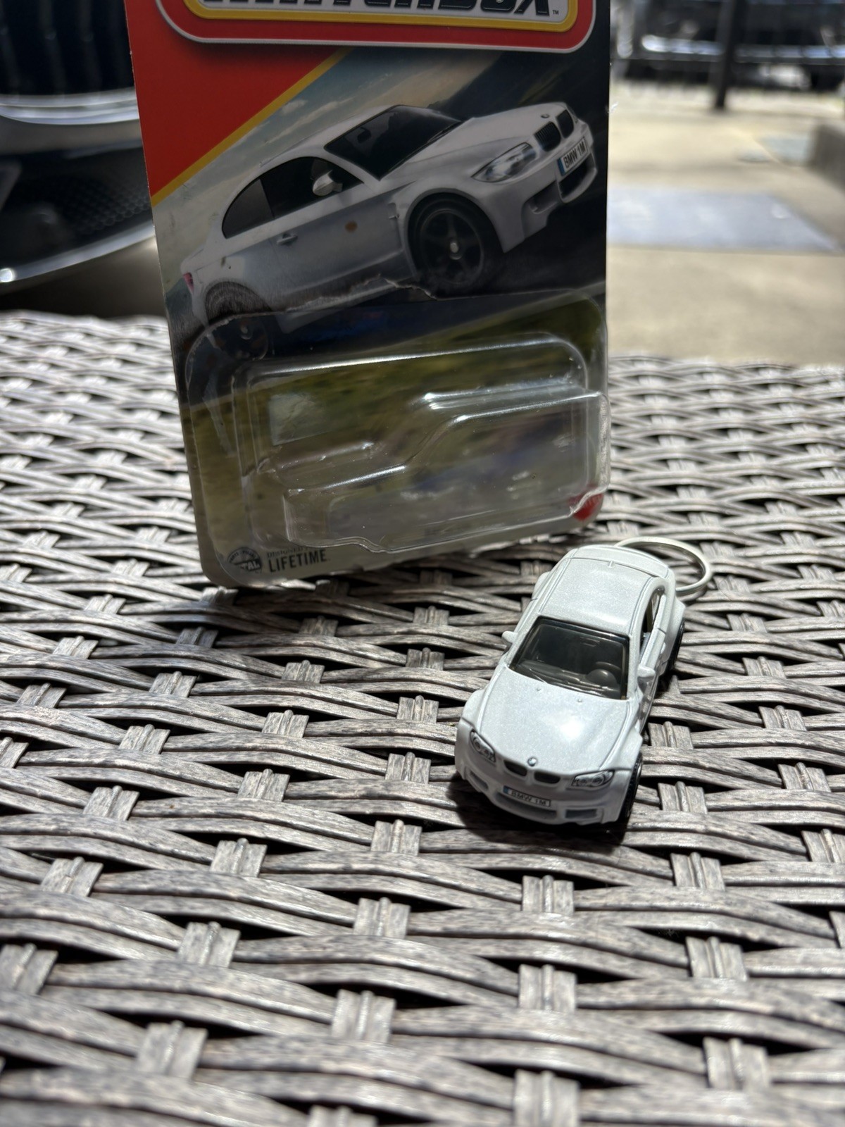 BMW 135i Series Keychain White Hot Wheels Matchbox M1 2011 Keyfob gift BMW 135i Series Keychain White Hot Wheels Matchbox M1 2011 Keyfob gift