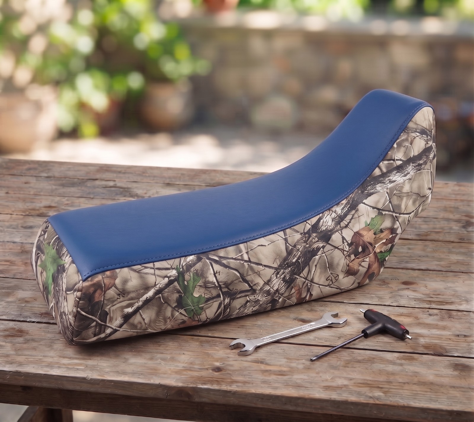 Yamaha YFZ 350 Banshee Seat Cover All Models Blue Camo Vinyl Seat Cover