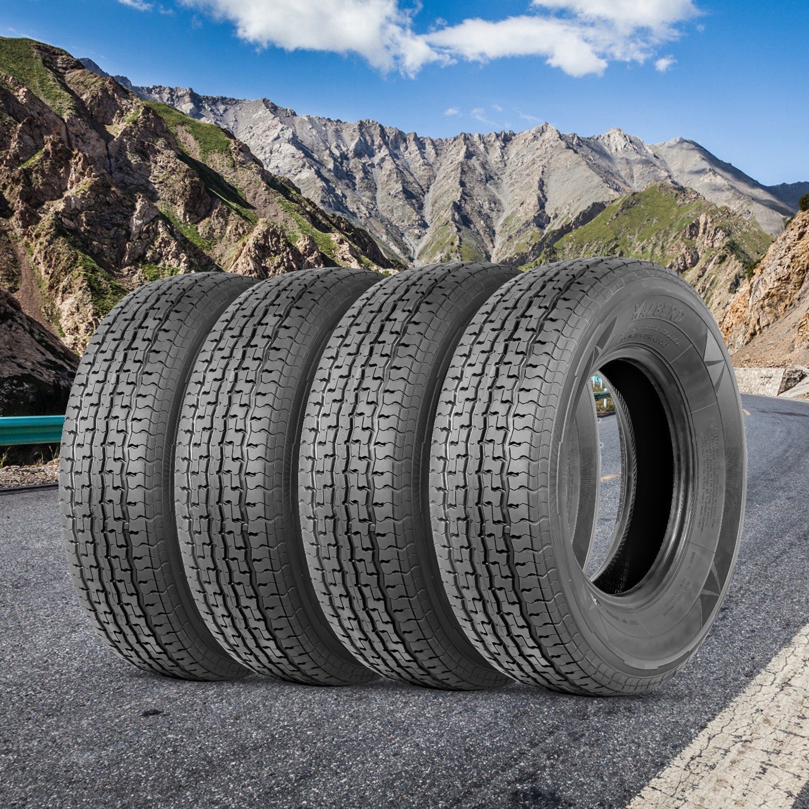 4-Pack ST205/75R15 Trailer Tires Heavy-Duty 8 Ply 205 75 15 Load Range D Utility