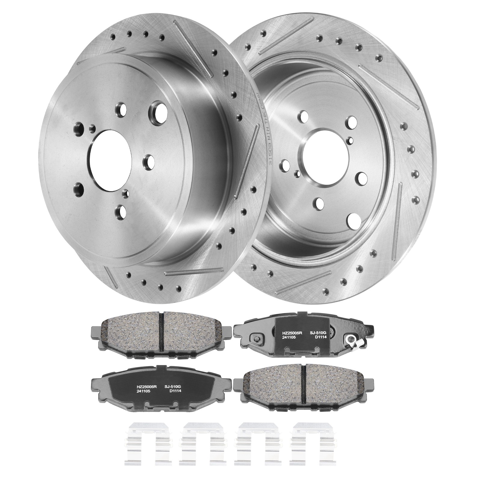 Rear Drilled Slotted Brake Kit for Subaru WRX 2012-2014 All Models 11.26 inch