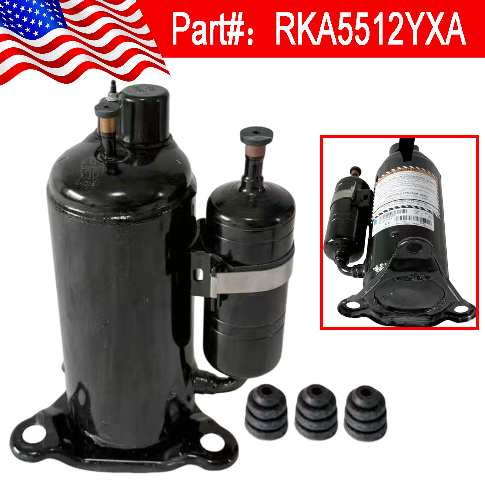 1×Rotary Air Compressor Replaces RKA5512YXA RK233BL-027-A4 Fit For Tecumseh USA