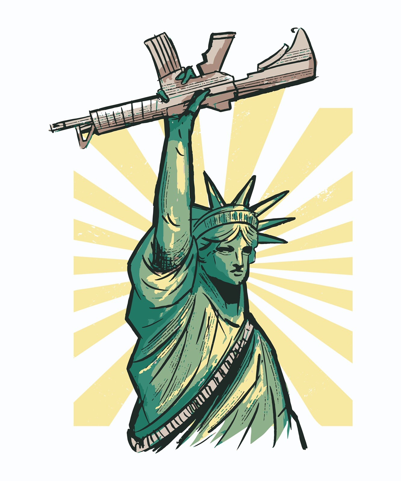 Statue Of Liberty Sticker 2nd Amendment Constitution America Gun Rights (4 Inch)