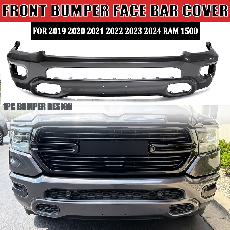 NEW Front Bumper Face Bar Cover For 2019-2023 2024 Ram 1500 Granite Crystal #PAU