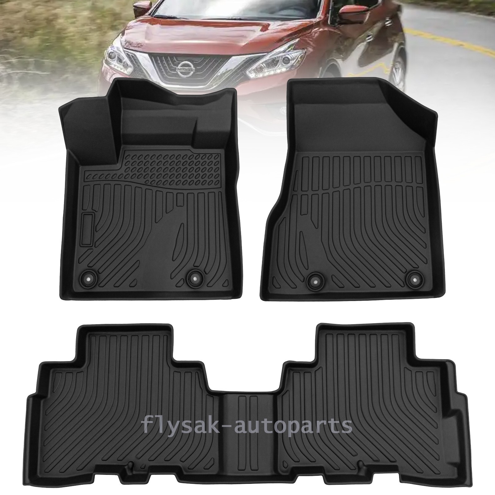 OEM Floor Mats for Cars Fit 2017.5-2024 Nissan Murano All Weather Liners Carpets