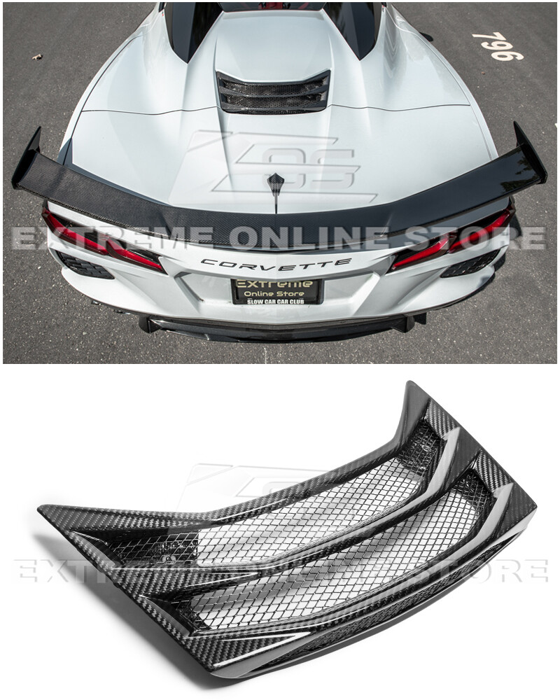 For 20-Up Corvette C8 Convertible GM Factory Style CARBON FIBER Rear Hatch Vent