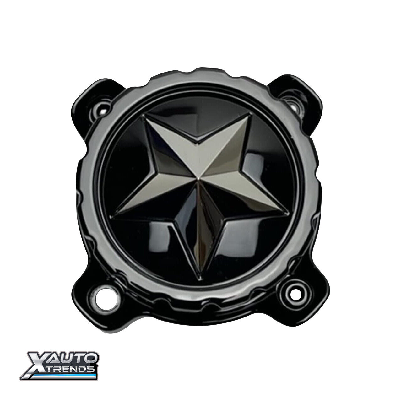 MSA Offroad Wheel Center Cap Gloss Black W/ Chrome Star MSACAP3-GB-C