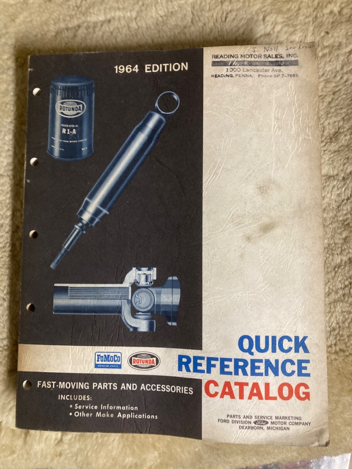 1964 Ford FoMoCo Rotunda Quick Reference Catalog, Fast Moving Parts, 1950s 1960s 1964 Ford FoMoCo Rotunda Quick Reference Catalog, Fast Moving Parts, 1950s 1960s