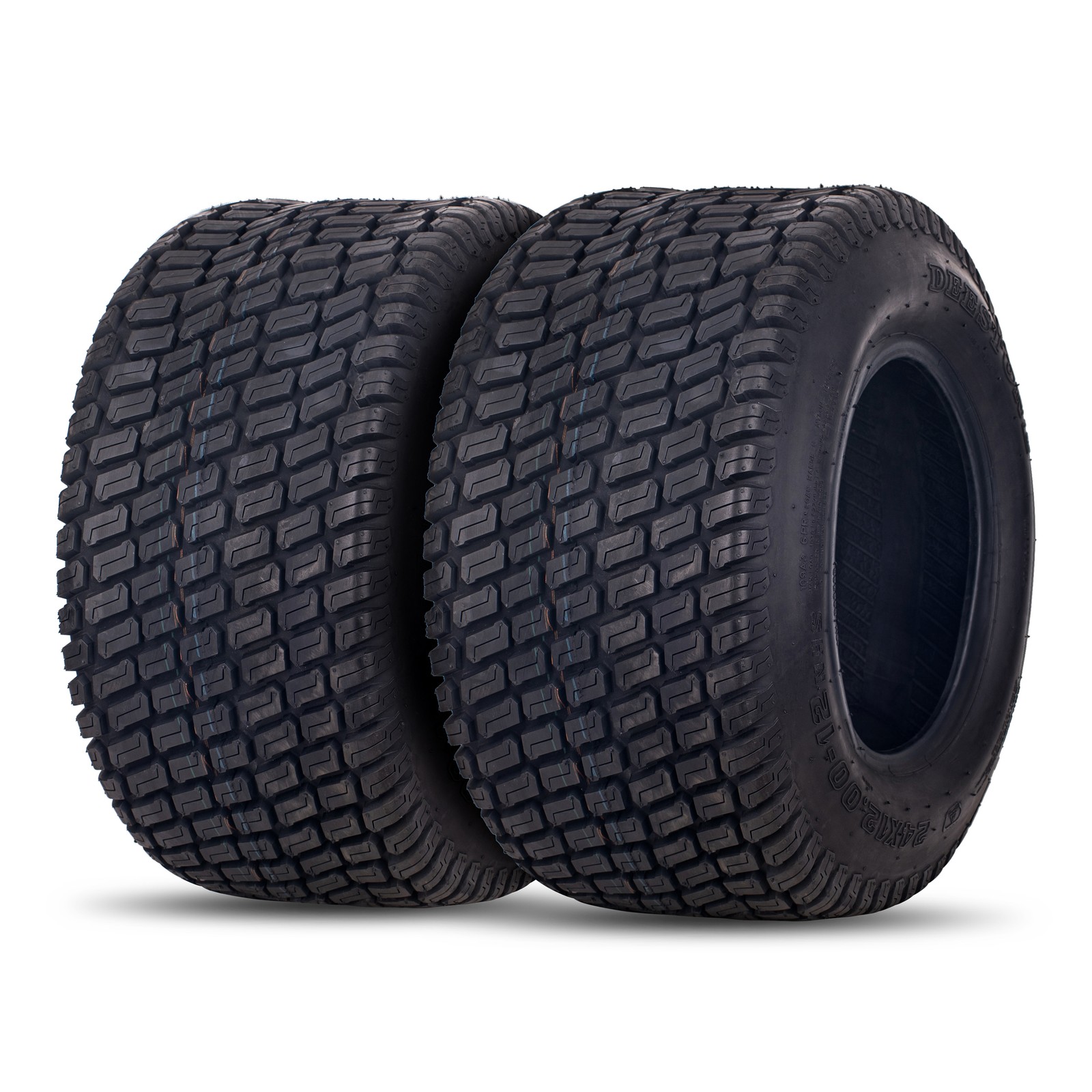 Deestone 24x12.00-12 D838 Lawn & Grass Tire - 24/12.00-12 - 6 Ply T/L (Set of 2)