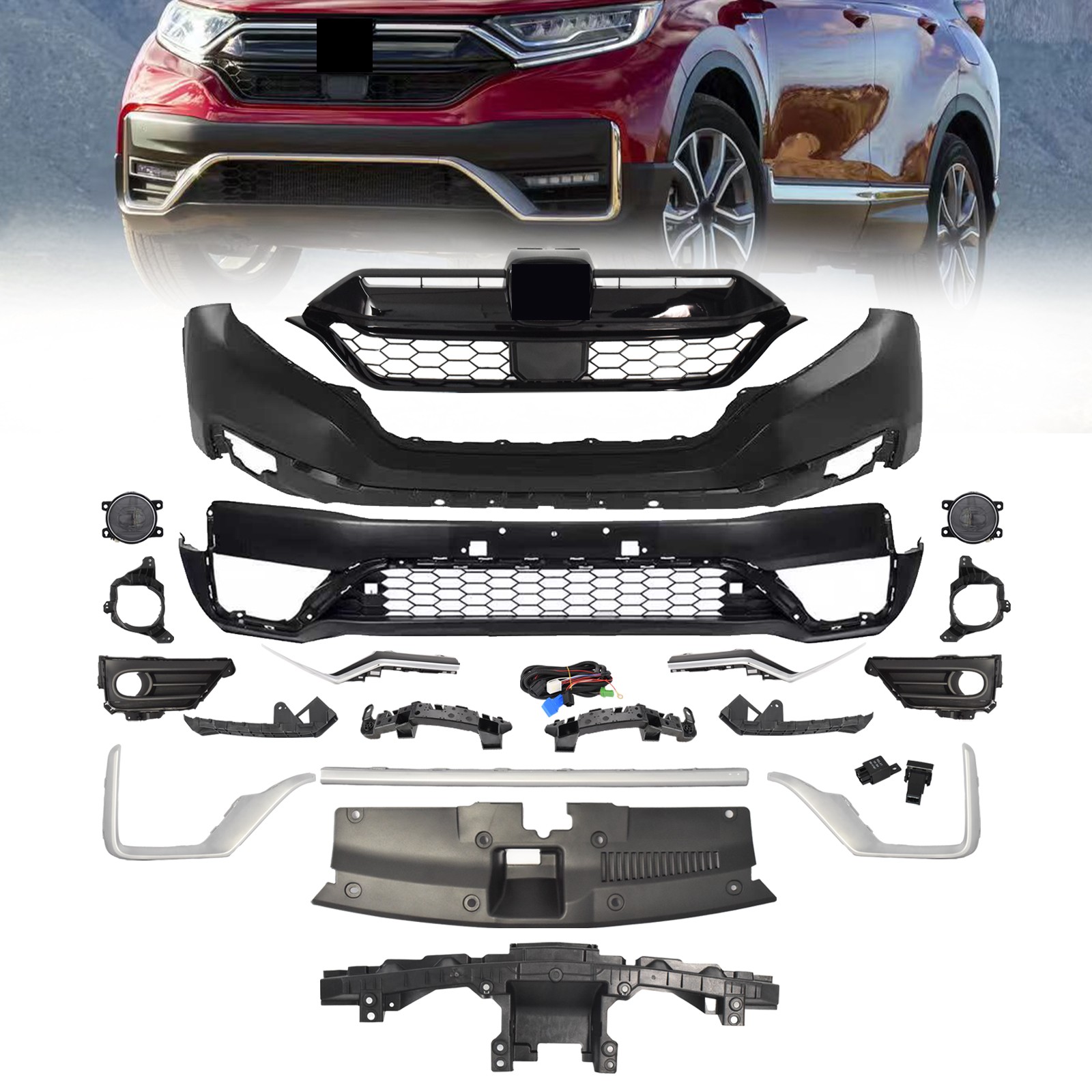 20Pcs For Honda CR-V 2020-2022 Front Bumper Grille Complete Assembly W/Fog Light 20Pcs For Honda CR-V 2020-2022 Front Bumper Grille Complete Assembly W/Fog Light