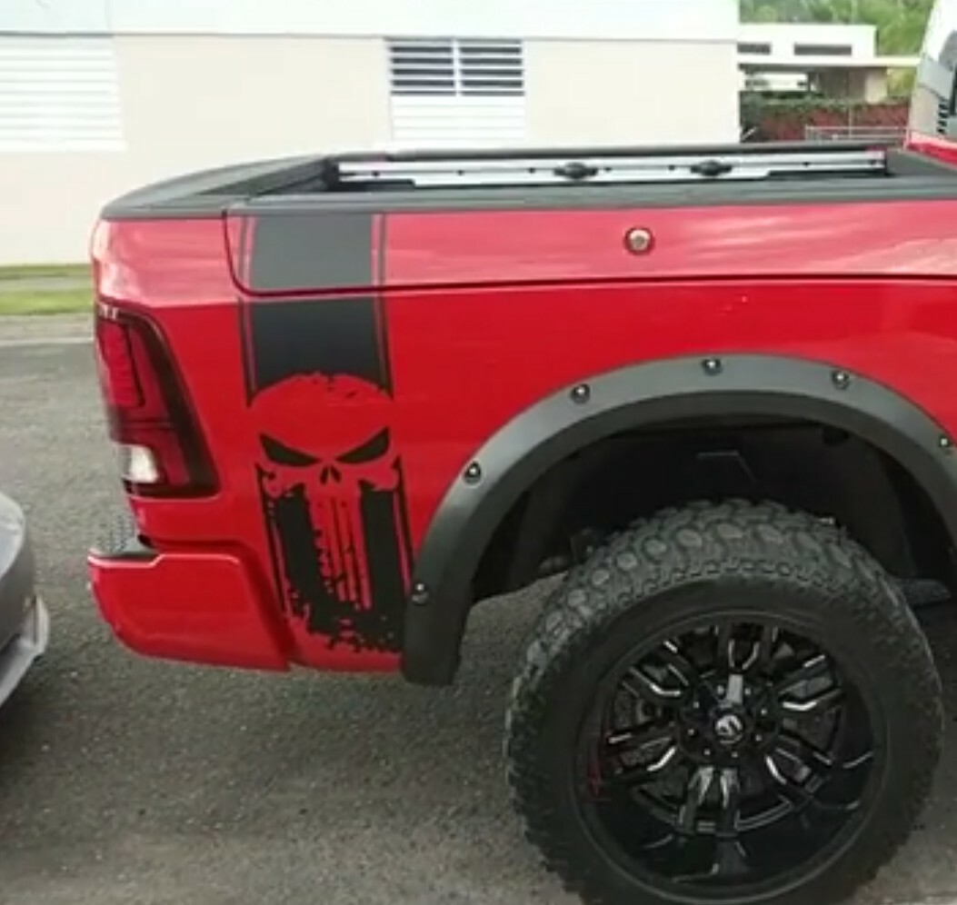 Punisher Bedstripes Compatible with Dodge TOYOTA FORD CHEVY Punisher Bedstripes Compatible with Dodge TOYOTA FORD CHEVY