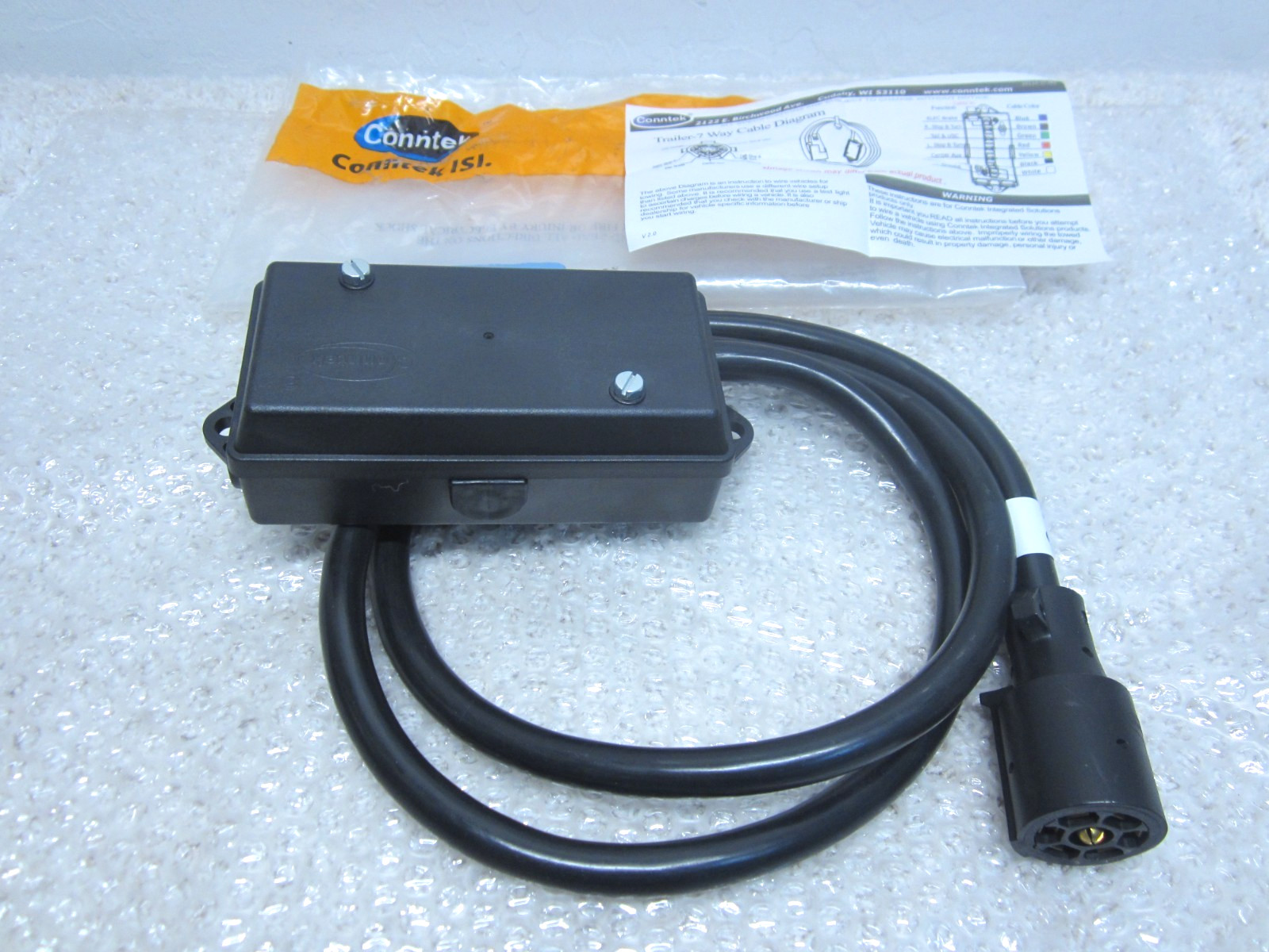 CONNTEK 10110-072BX NEW 7 WAY TRAILER CORD W/ JUNCTION BOX #1H-10 CONNTEK 10110-072BX NEW 7 WAY TRAILER CORD W/ JUNCTION BOX #1H-10