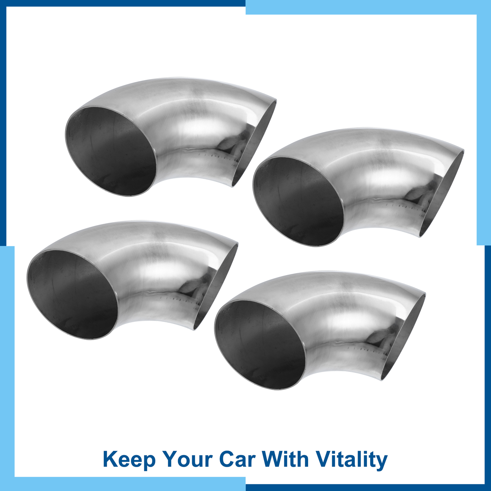 Universal Pack (4) OD 4 Inch 90 Degree Stainless Steel Exhaust Elbow Tube Pipe Universal Pack (4) OD 4 Inch 90 Degree Stainless Steel Exhaust Elbow Tube Pipe