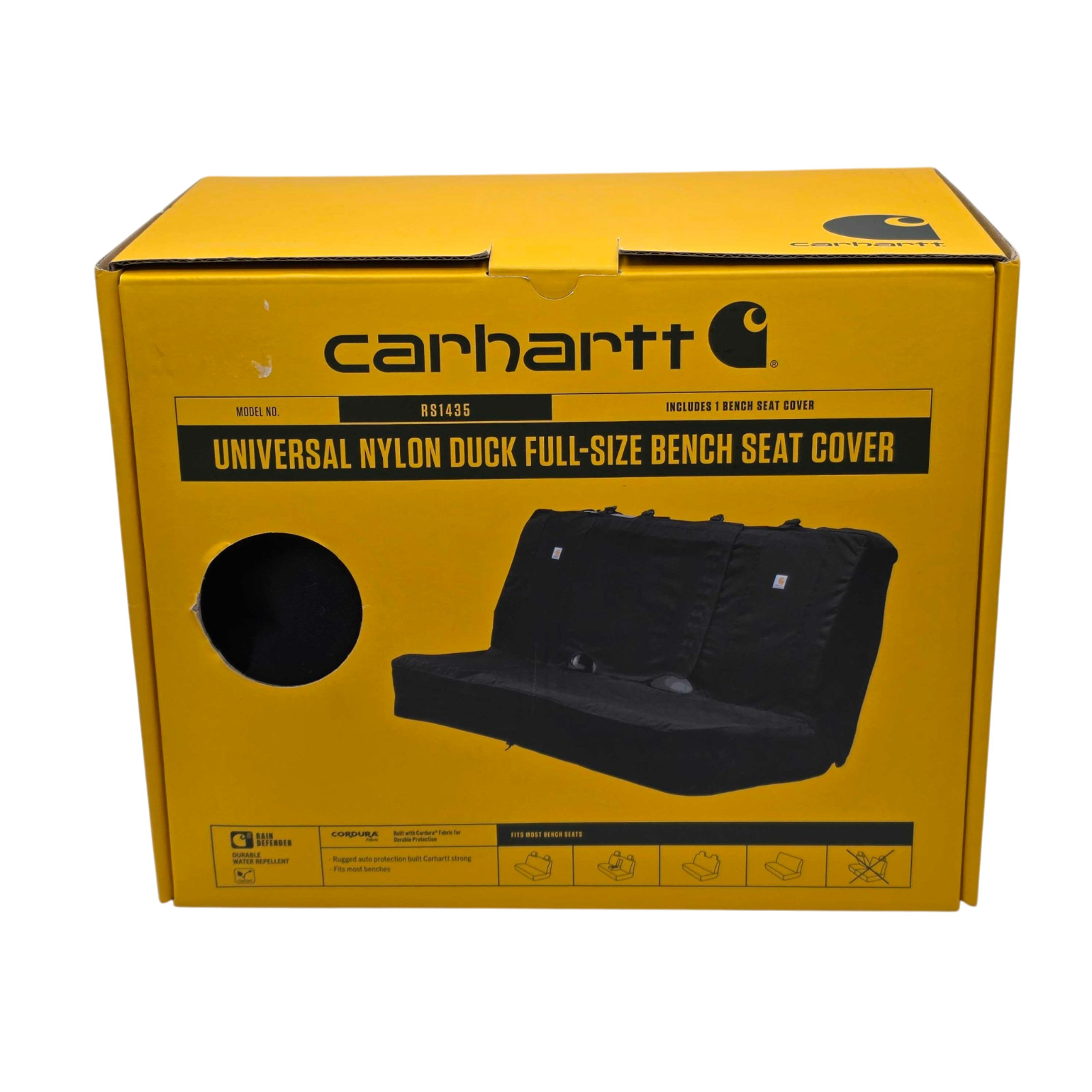 Carhartt Universal Nylon Duck Full-Size Bench Seat Cover Black Truck RS1435 NEW