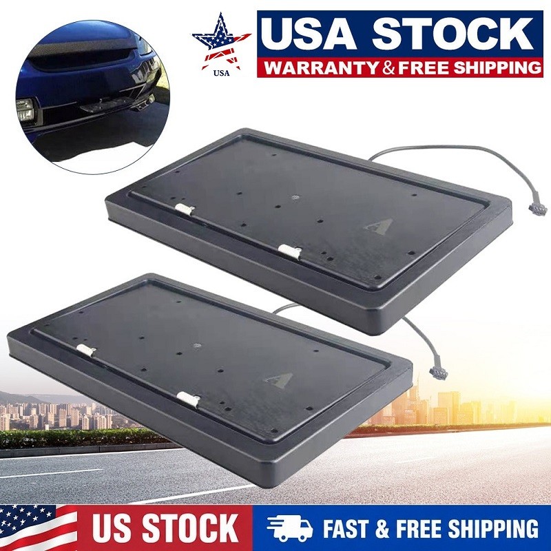 License Plate Frame Bracket Flippers with Remote | 2PC Set Front & Rear