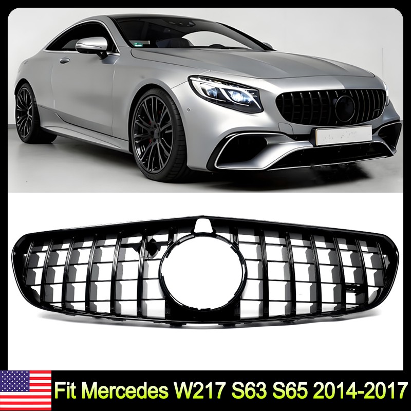Front Grille Grill For Mercedes Benz C217 W217 S63 S65 Coupe 2014-17 Gloss Black