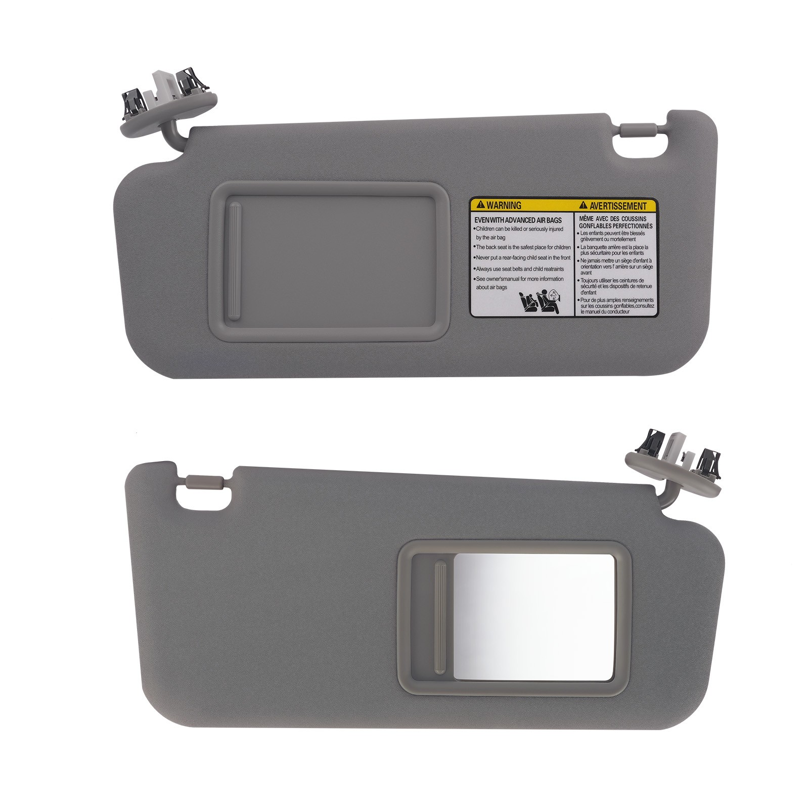 1 Pair Left & Right Side Gray Sun Visor For 2006-2012 Toyota RAV4 74320-42501-B2