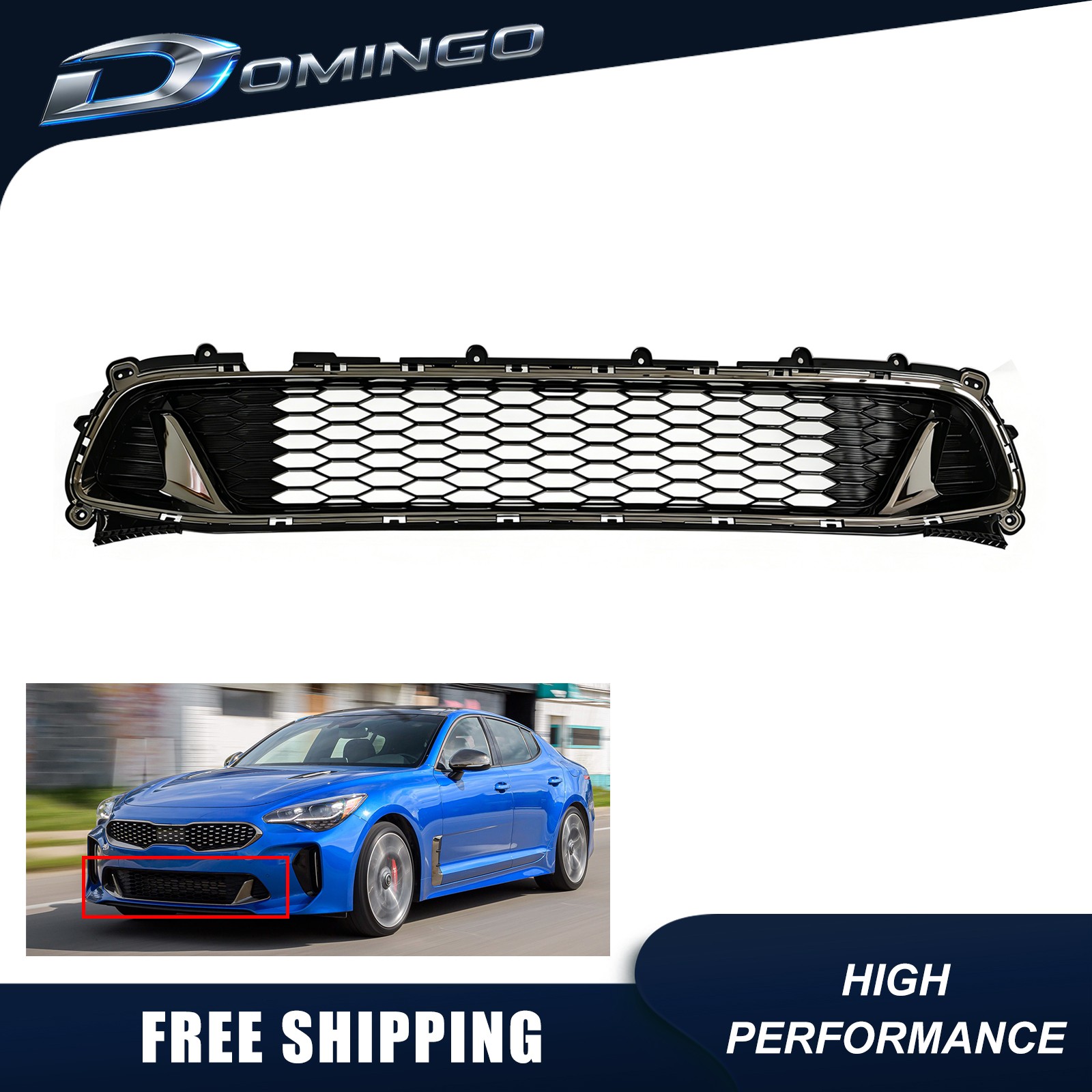 For 2018-2023 Kia Stinger GT Front Bumper Lower Grille 86560-J5600 For 2018-2023 Kia Stinger GT Front Bumper Lower Grille 86560-J5600