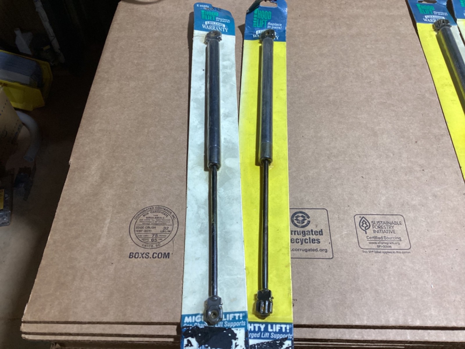 2 NEW Mighty Arm Hood / Trunk Lift Bars Gas Charged 16in PN: E95002 2 NEW Mighty Arm Hood / Trunk Lift Bars Gas Charged 16in PN: E95002