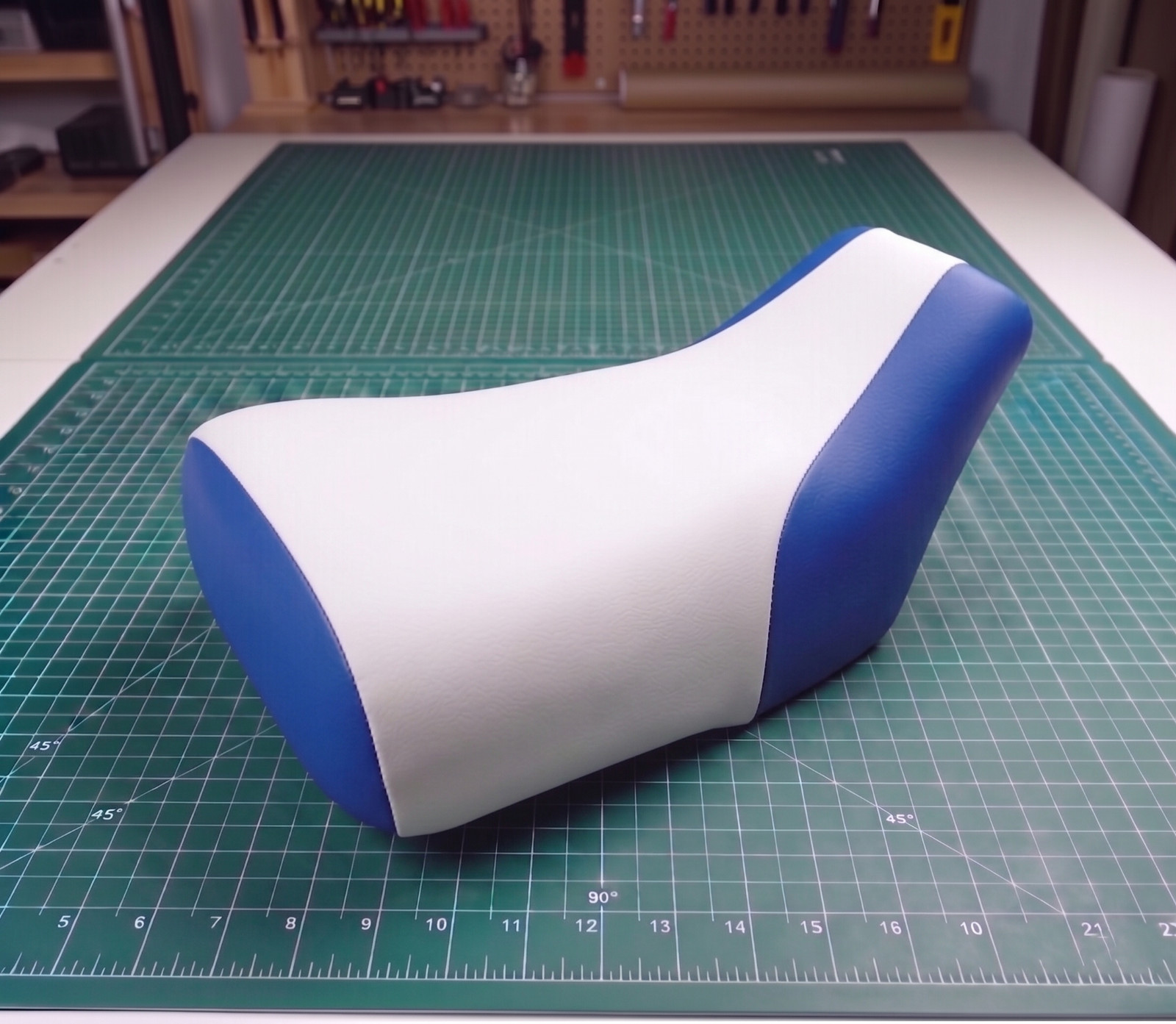 Honda TRX350 Foreman Seat Cover For 1986 To 1989 Blue White Vinyl Seat Cover