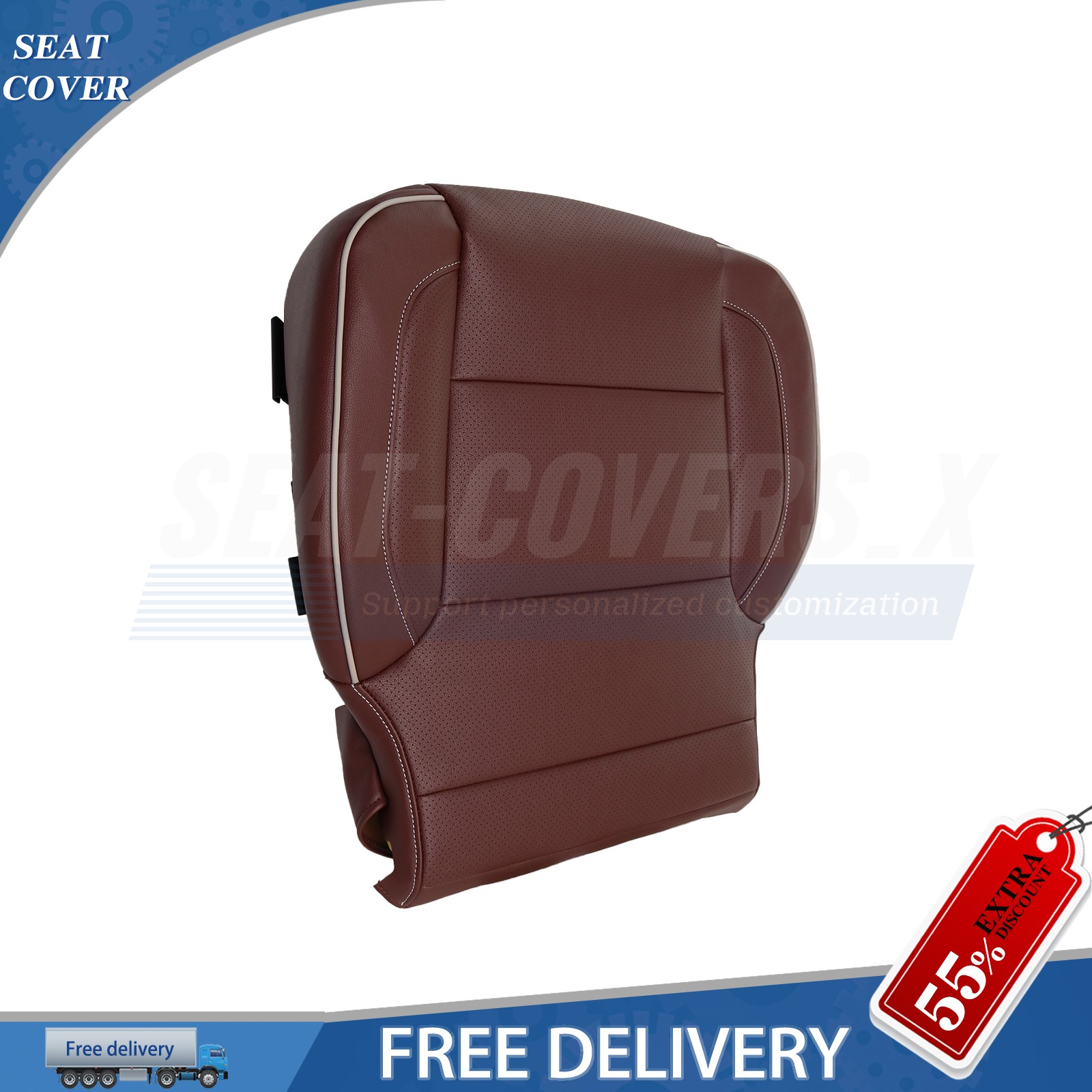 2014-2019 Fits Chevy Silverado High Country Driver&Passenger Seat Covers Brown