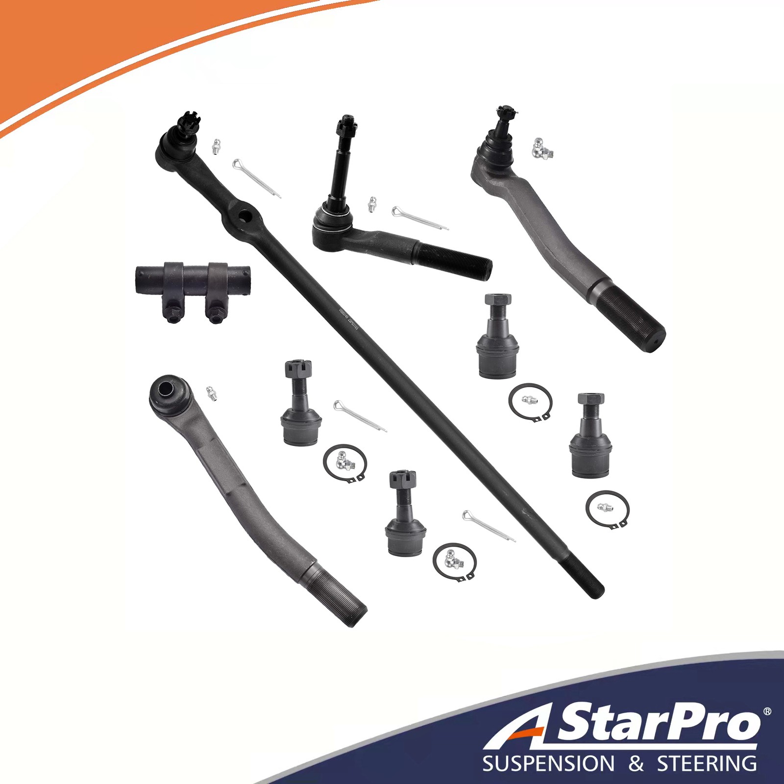 4WD 9pc Ball Joint Tie Rod Drag Link Kit for Ford F-250 F-350 Super Duty 4x4