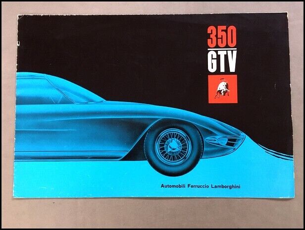 1963 Lamborghini 350GTV 350 GTV Vintage Original Car Sales Brochure Catalog RARE