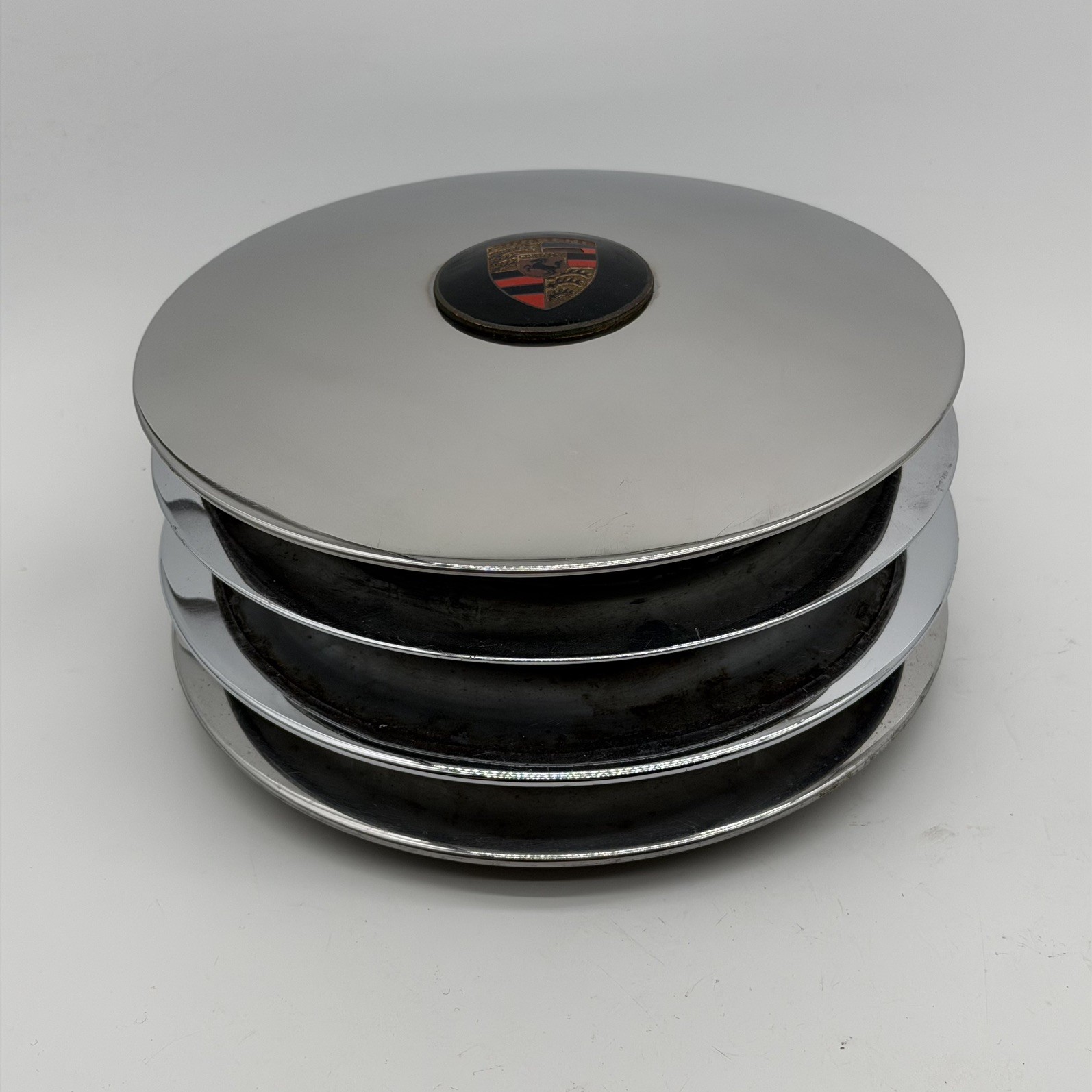 Porsche 911 912 356 C Hubcap Set Wheel Cover + Enameled Crest HUB CAP
