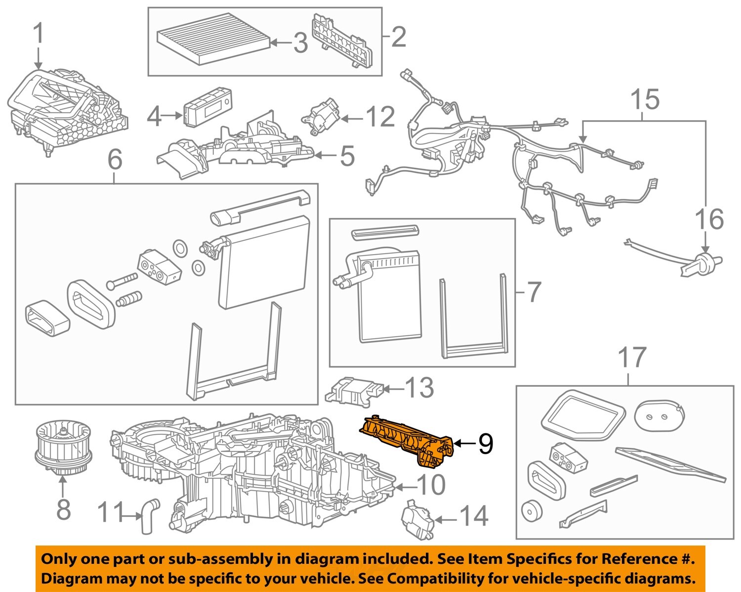 GM OEM 14-20 Escalade ESV Evaporator Heater Components-Case 84340797
