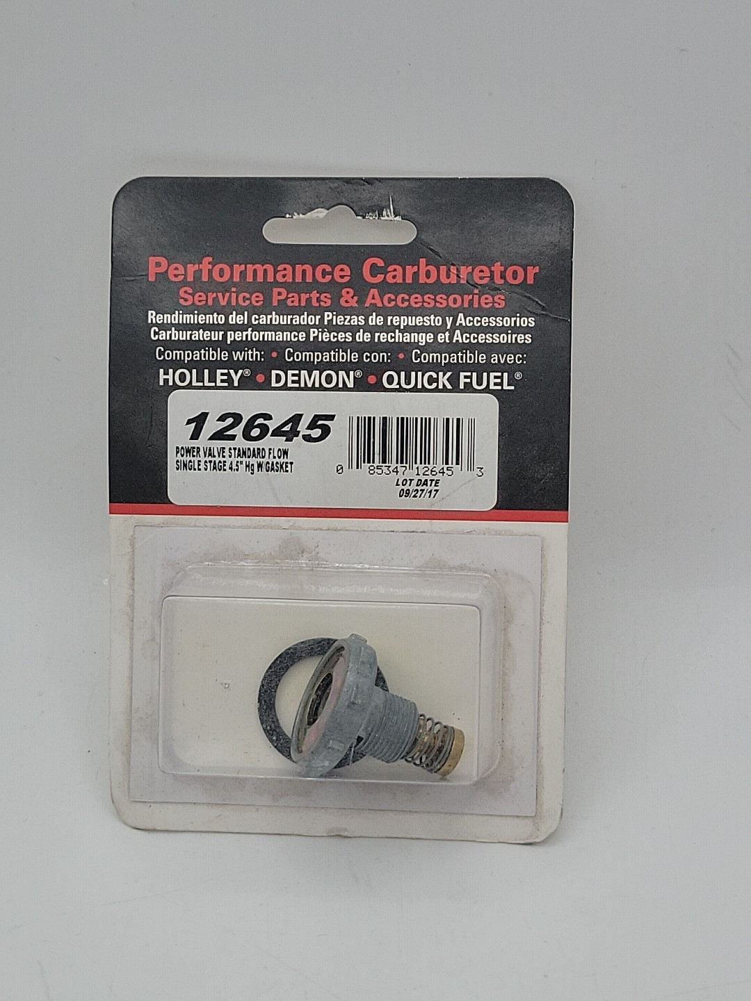 NIP Edelbrock 12645 Carburetor Power Valve Single Stage Standard Flow 4.5in Hg NIP Edelbrock 12645 Carburetor Power Valve Single Stage Standard Flow 4.5in Hg