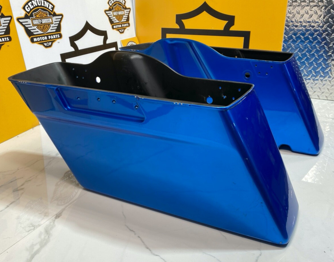 OEM 95-13 Harley-Davidson Touring Saddlebags Bottoms Superior Blue