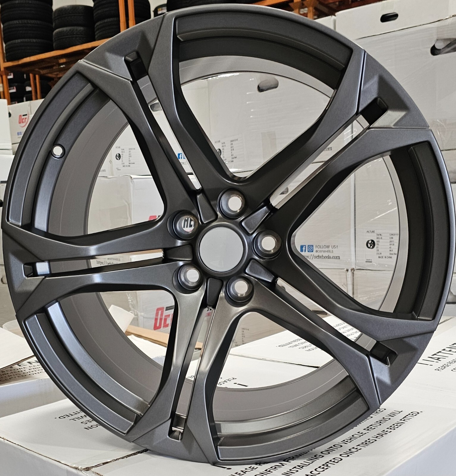 (2)20x10 & (2)20x11 1LE Replica Rims Gray Stagger Wheels Fit Camaro RS SS C297