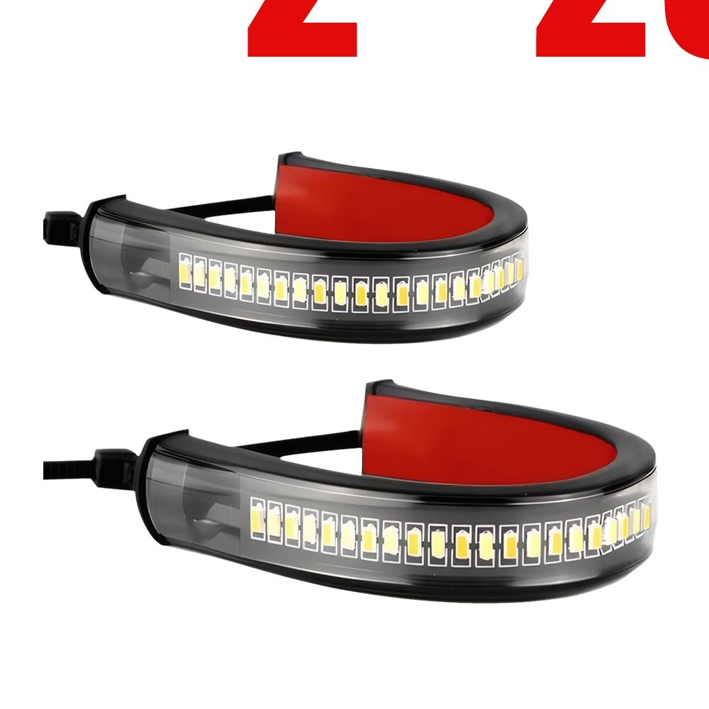 2-20X White Fork Amber Turn Signal LED Indicators Light Blinker Strip Motorcycle