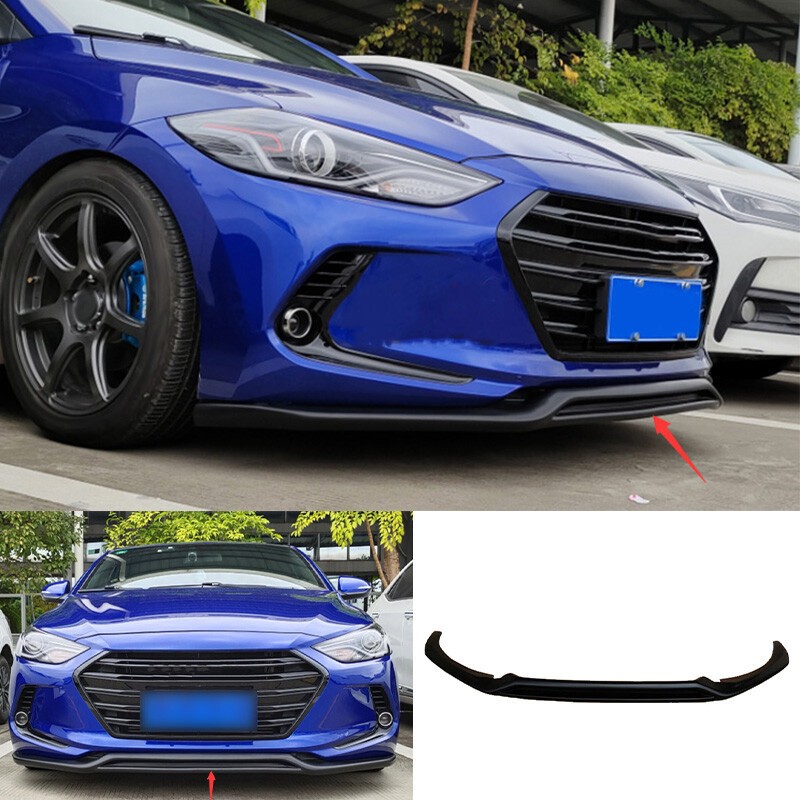 Painted Black Front Bumper Lip Spoiler Splitter 1X For Hyundai Elantra 2017-2018 Painted Black Front Bumper Lip Spoiler Splitter 1X For Hyundai Elantra 2017-2018
