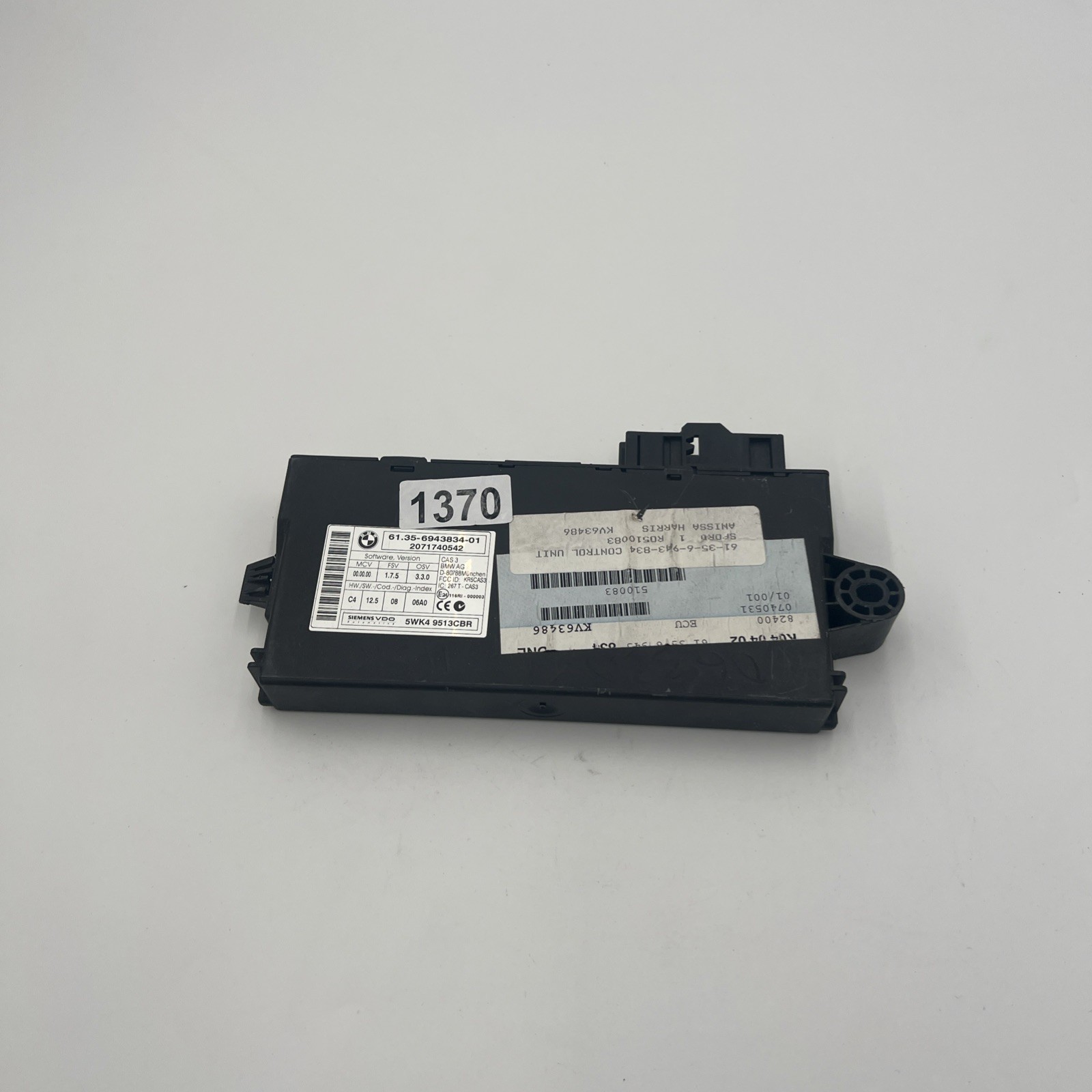 2005-2013 BMW E90/E91 CAS Control Module 6943834 61356943834 Used OEM