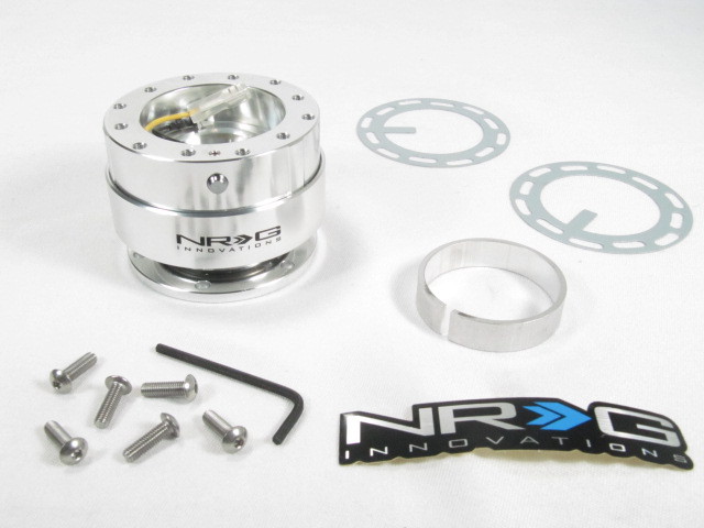 NRG Steering Wheel Quick Release Kit Gen 1.0 Silver Body w/ Matte Silver Ring