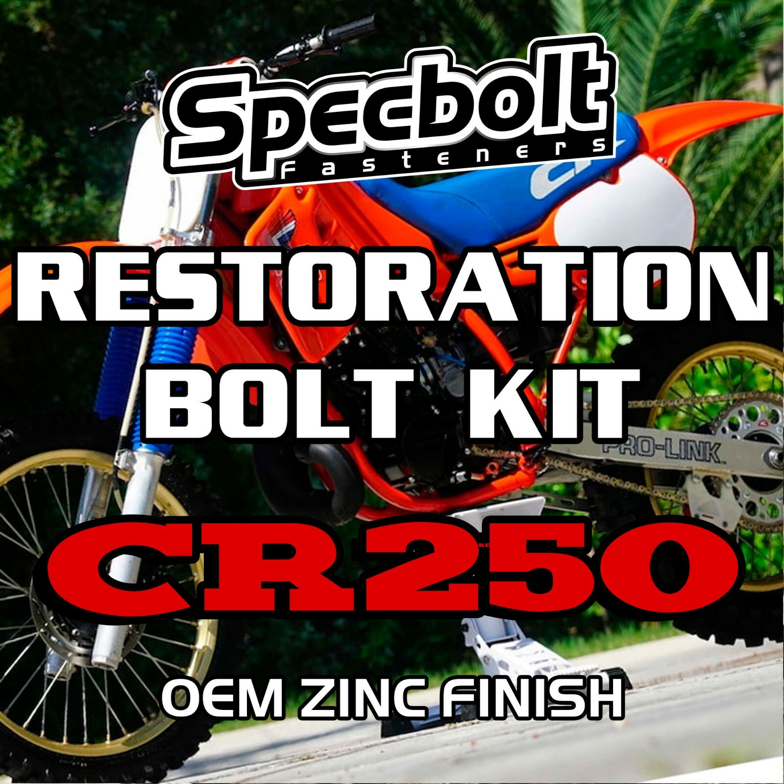 Specbolt Restoration Bolt Kit For Honda CR250 Fasteners ORIGINAL ZINC CR 250 Specbolt Restoration Bolt Kit For Honda CR250 Fasteners ORIGINAL ZINC CR 250