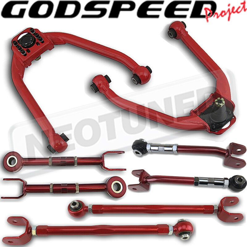 For 350z 03-09 Godspeed Adjustable Front+Rear Camber+Bucket Delete Toe+Traction