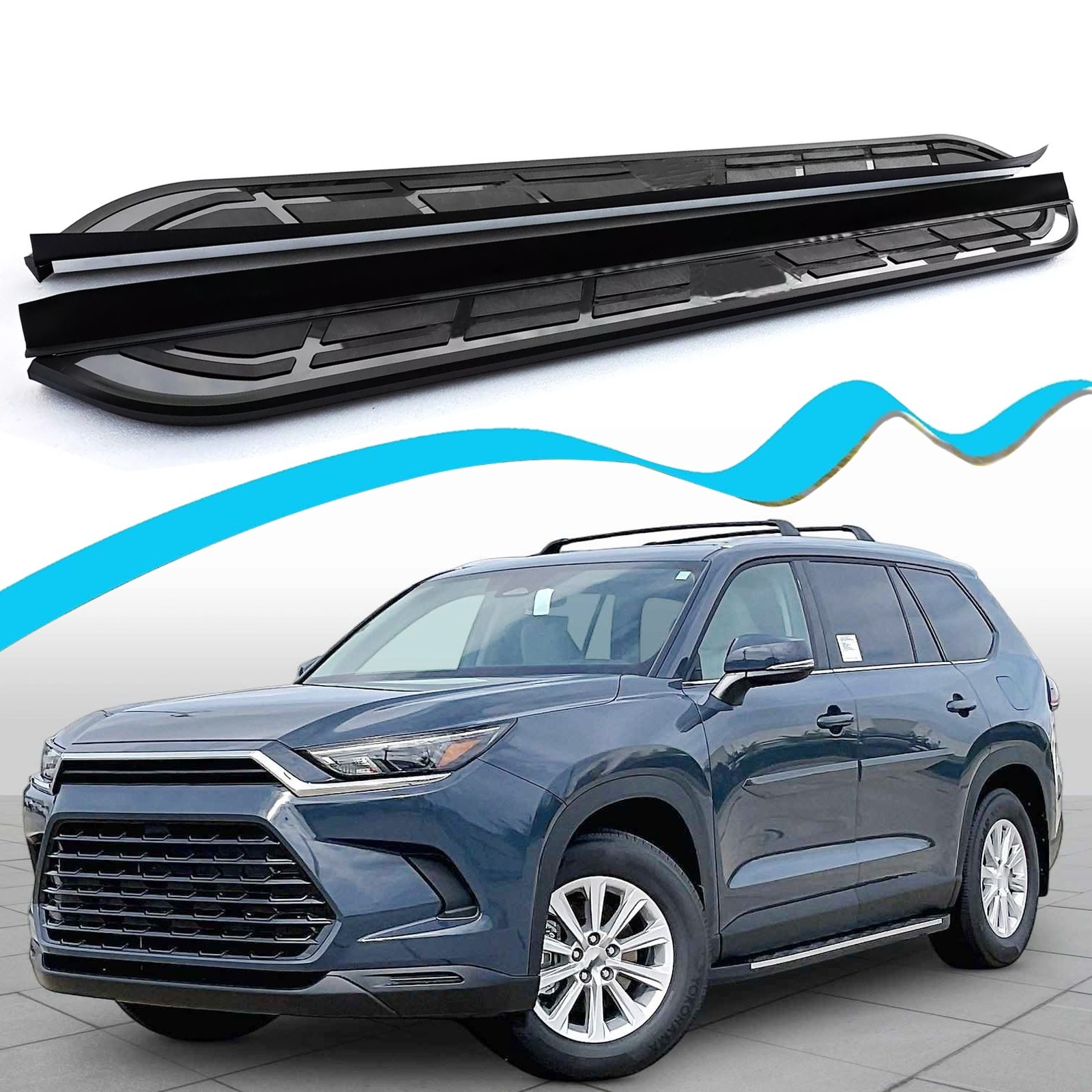 Alu Running Board Fit Toyota Grand Highlander 2024-2026 Side Step Pedal Nerf Bar Alu Running Board Fit Toyota Grand Highlander 2024-2026 Side Step Pedal Nerf Bar
