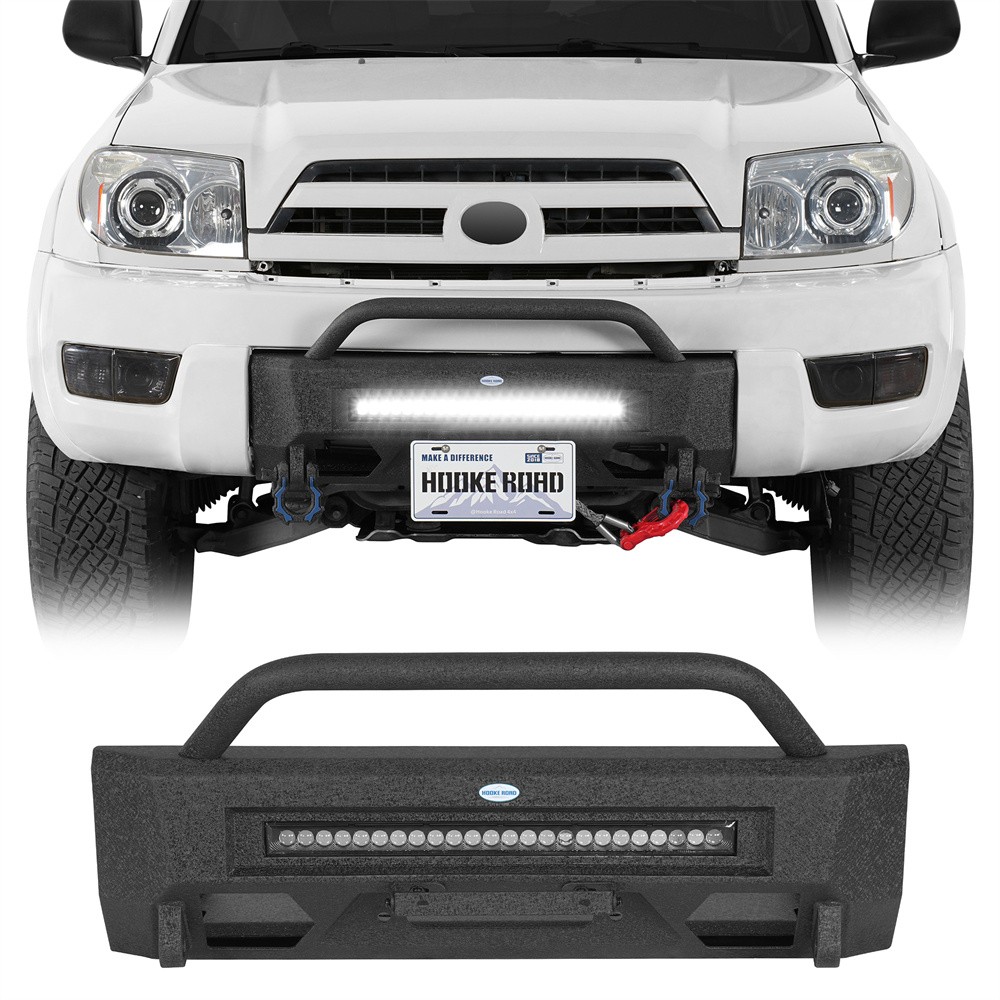 Fit 2003-2005 Toyota 4Runner Stubby Bull Bar Front Bumper w/ Winch Plate & Light Fit 2003-2005 Toyota 4Runner Stubby Bull Bar Front Bumper w/ Winch Plate & Light