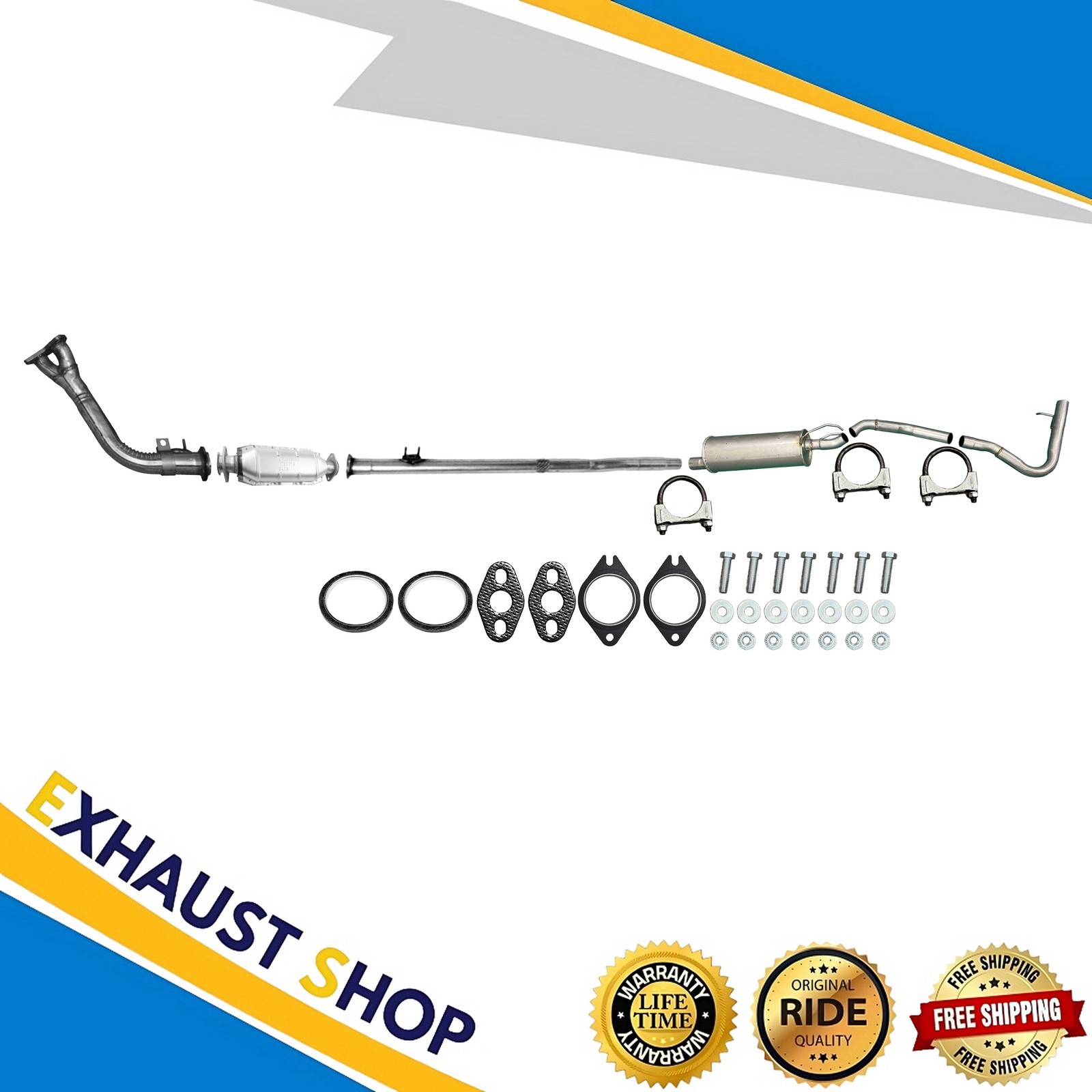 Full Exhaust System For 1995-2000 Tacoma 2.7L Federal 121.9\