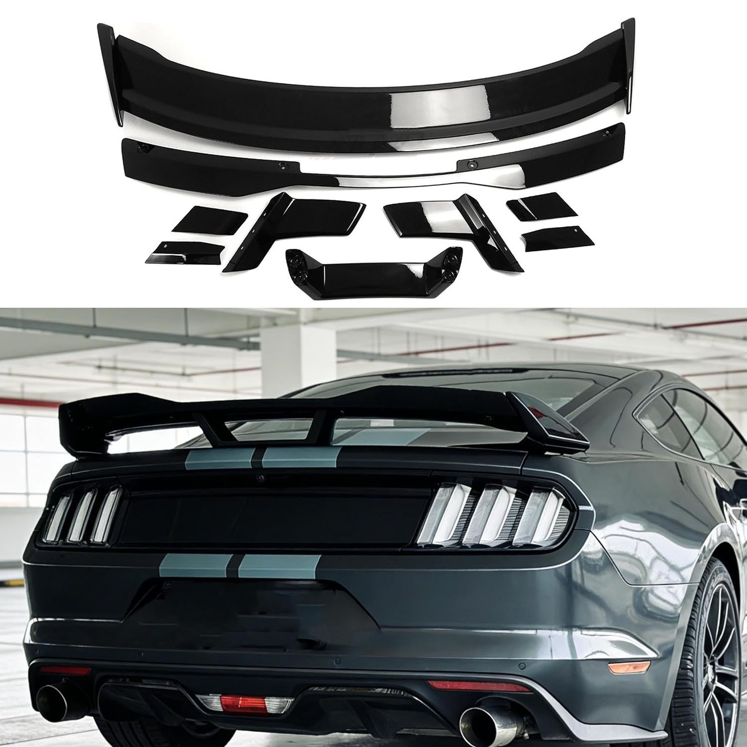 NEW Rear Trunk HP Spoiler For Ford Mustang S550 2015-2023 Dark Horse GT NEW Rear Trunk HP Spoiler For Ford Mustang S550 2015-2023 Dark Horse GT