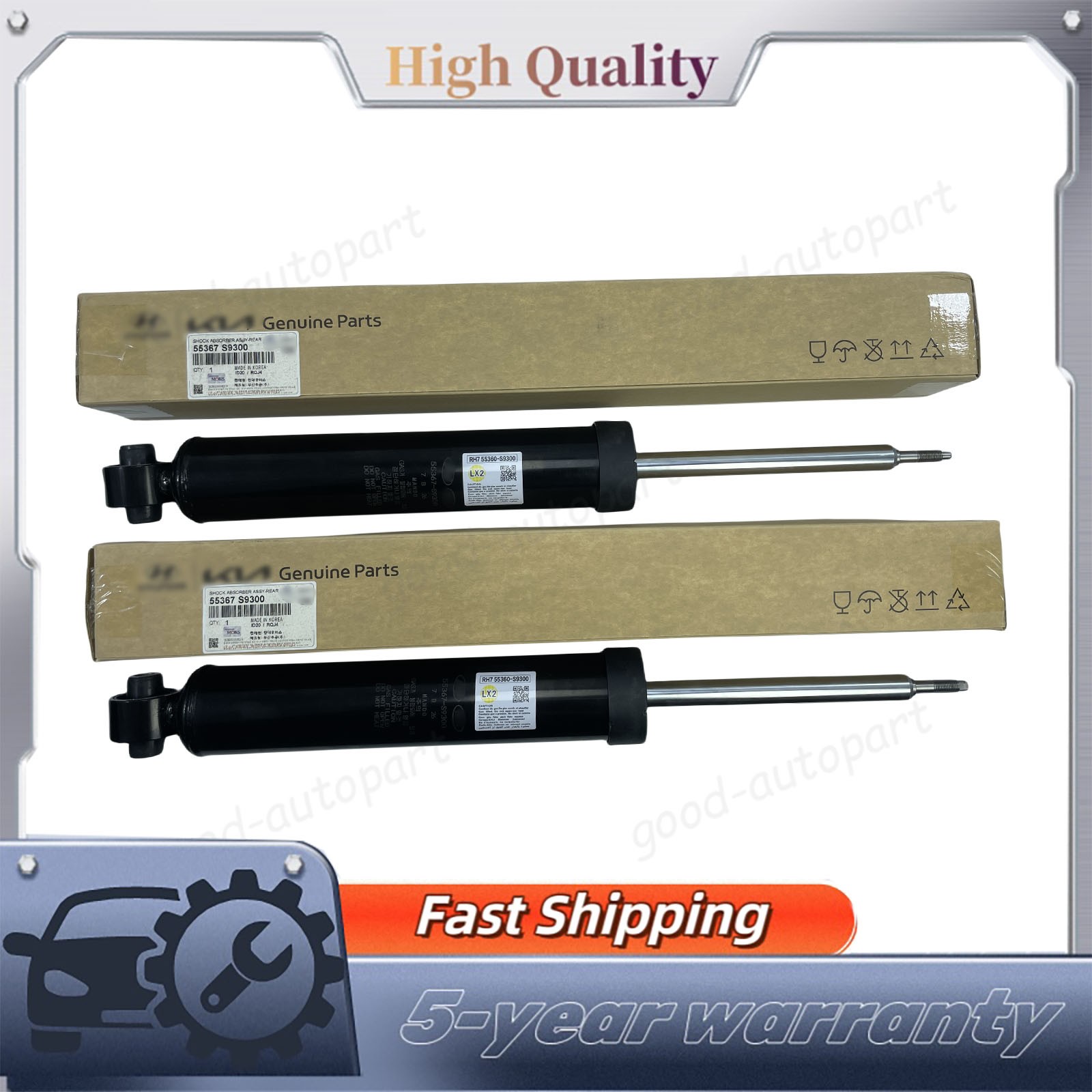 2x OEM Rear Shock Absorber For Hyundai Palisade 2020-22 55367-S9300 55367-S9400